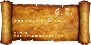 Gyuricsek Klára névjegykártya