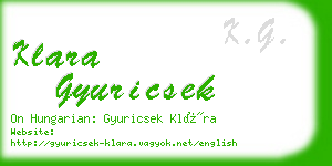klara gyuricsek business card